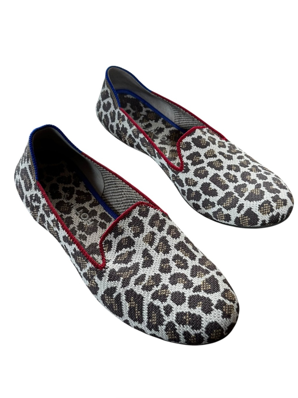 Retired Rothy’s Size 9 Mocha Spot Round Toe Slip On Loafers Flats Shoes